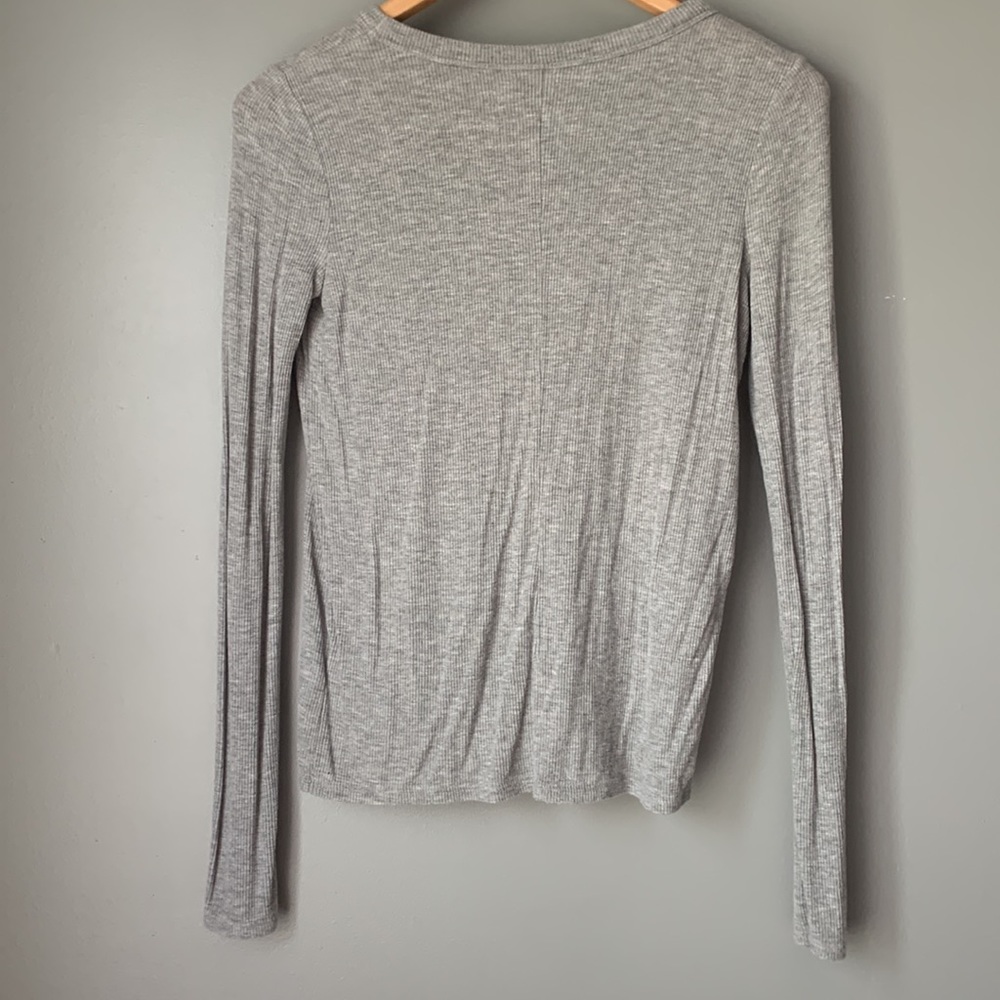 Gray Ribbed Long Sleeve - Picture 3 of 3